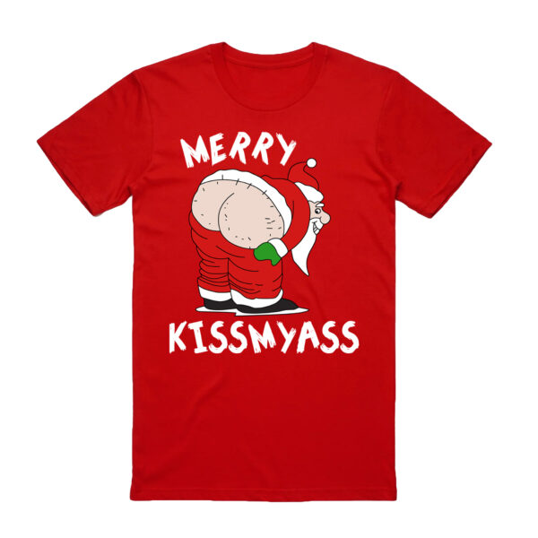 Fanno-100% Cotton Christmas T-shirt Unisex Holiday Tee Soft Breathable Fun Santa Design