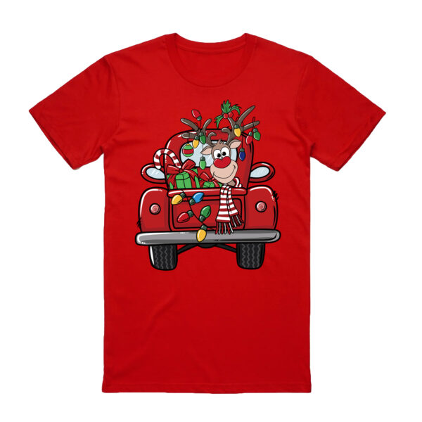 Fanno-100% Cotton Christmas T-shirt Unisex Holiday Tee Soft Breathable Santa Design