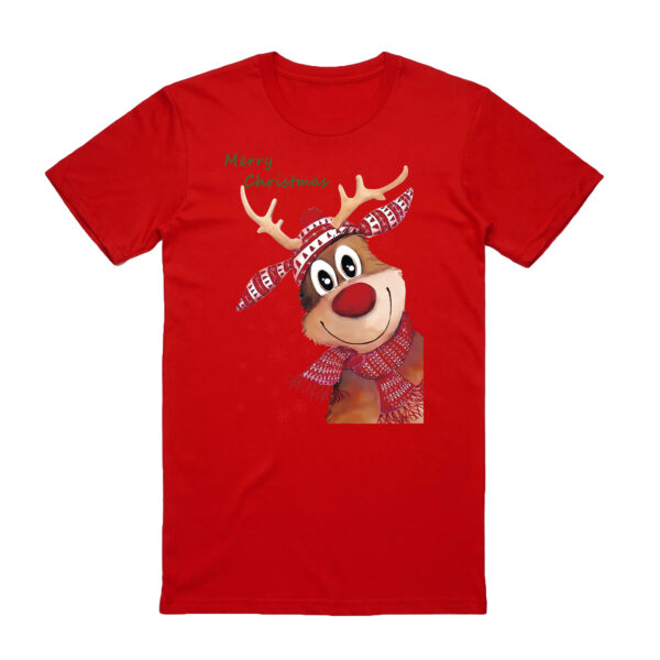 Fanno-100% Cotton Christmas T-shirt for Adults Unisex Funny Santa Reindeer Holiday Tee