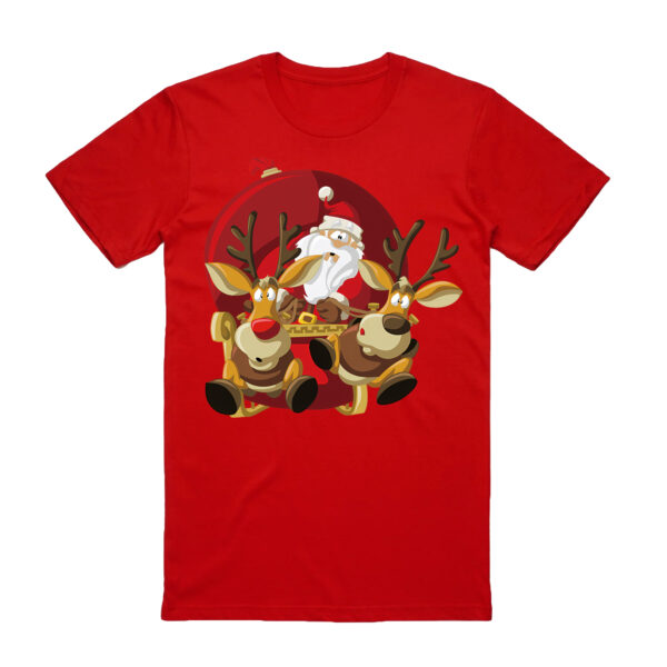 Fanno-100% Cotton Christmas T-shirt for Adults Unisex Funny Santa Holiday Tee