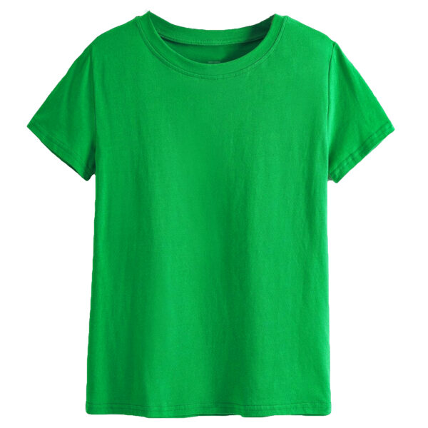 Fanno-Premium Cotton Adult T-Shirt Unisex Basic Crew Neck Plain Tee Green Size L