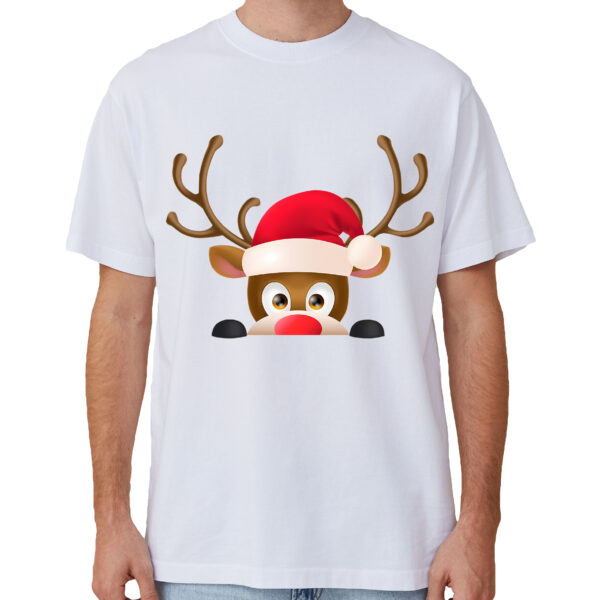 Fanno-100% Cotton Christmas T-shirt Unisex Holiday Tee Soft Breathable Fun Santa Design