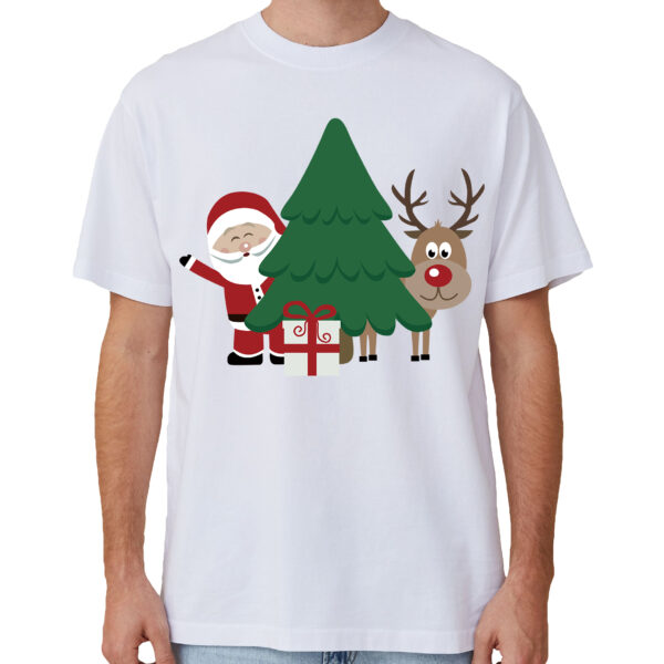 Fanno-100% Cotton Christmas T-shirt Unisex Funny Santa Design for Holiday Celebrations