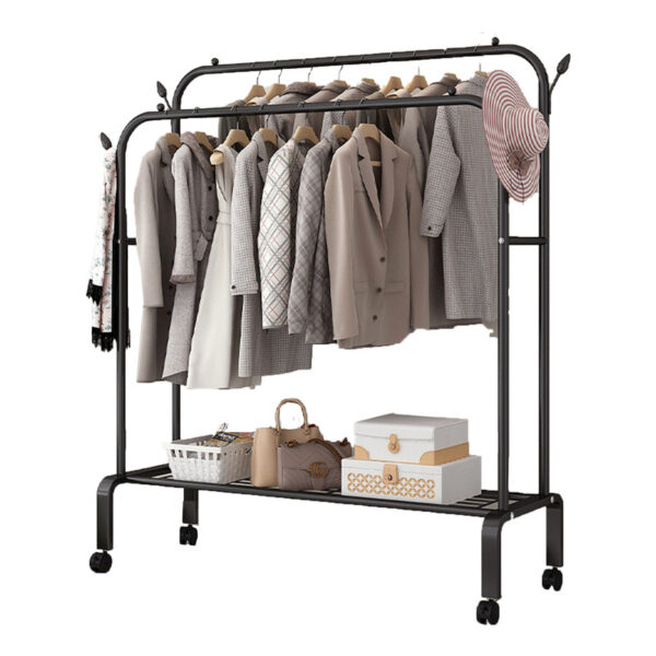 Fanno-Coat Rack Stand with Shoe Bench Metal Frame Storage Organizer for Bedroom Hallway