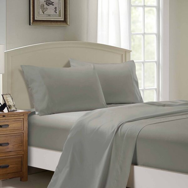 Fanno-Ultra Soft Microfibre Bed Sheet Set Stain Resistant All Season Comfort Grey