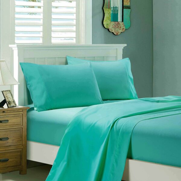 Fanno-Ultra Soft Microfibre Bed Sheet Set Stain Resistant All Season Comfort Teal