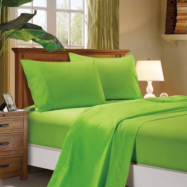 Fanno-Ultra Soft Microfibre Bed Sheet Set in Green for Super King Size Bedding