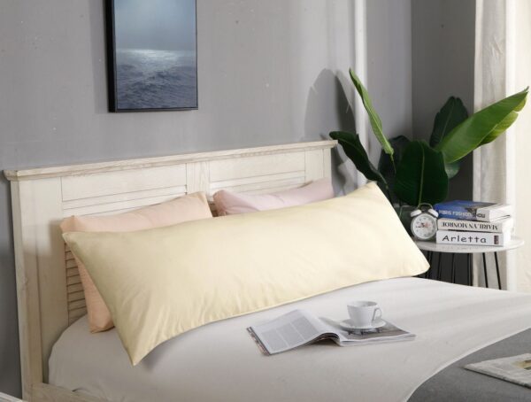 Fanno-Ultra Soft Body Pillowcase 48cm x 150cm Microfibre Solid Color Yellow Cream