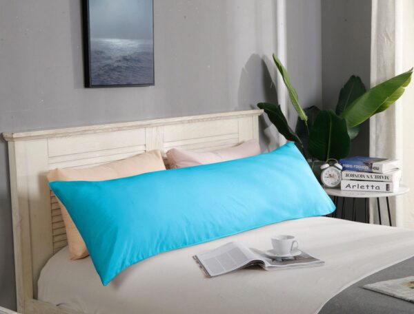 Fanno-Ultra Soft Body Pillowcase 1000TC Light Blue Microfiber Machine Washable 48x150cm