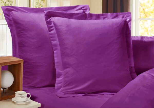 Fanno-European Pillowcases 2-Pack Ultra Soft Microfiber 1000TC Solid Purple Color