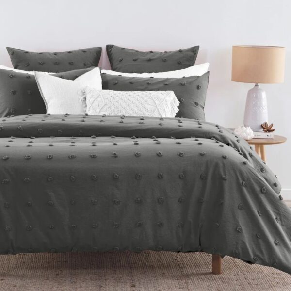 Fanno-Tufted Embroidery Duvet Cover Set Soft Microfibre Luxury Bedding for Bedroom