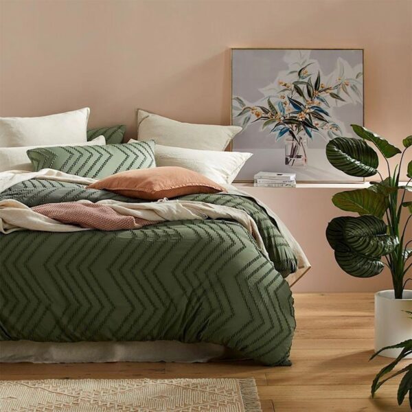 Fanno-Tufted Embroidery Duvet Cover Set Soft Microfibre Luxury Bedding Queen King Size