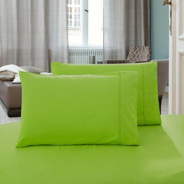 Fanno-King Size Pillowcase Set 2-Pack Ultra Soft Microfiber Wrinkle Resistant Green