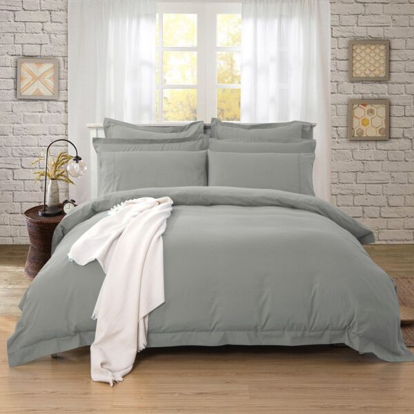 Fanno-Quilt Cover Set Lightweight Microfibre Soft Durable Neutral Color All Sizes Available