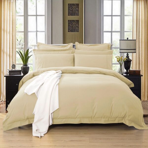 Fanno-Quilt Cover Set Lightweight Microfibre Soft Neutral Color Machine Washable Sizes Available