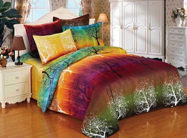 Fanno-Artistic King Size Quilt Cover Set with Elegant Pattern and Soft Polyester Fabric