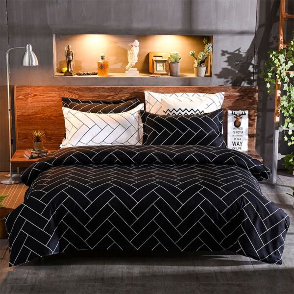 Fanno-King Size Duvet Quilt Cover Set Elegant Pattern Soft Polyester Easy Care