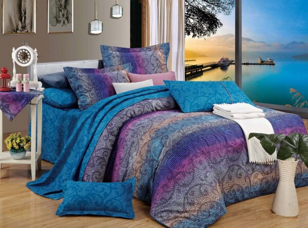 Fanno-King Size Quilt Cover Set Elegant Pattern Soft Polyester Easy Care Bedding