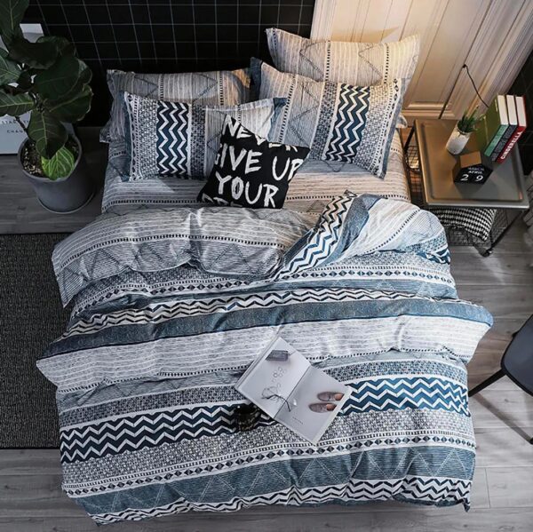 Fanno-Quilt Cover Set King Size Elegant Pattern Soft Polyester Easy Care Bedding Set