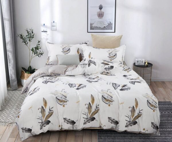 Fanno-King Size Quilt Cover Set Elegant Pattern Soft Polyester Easy Care Bedding