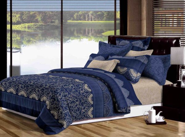 Fanno-Quilt Cover Set with Elegant Pattern Soft Polyester for Bedroom Decor