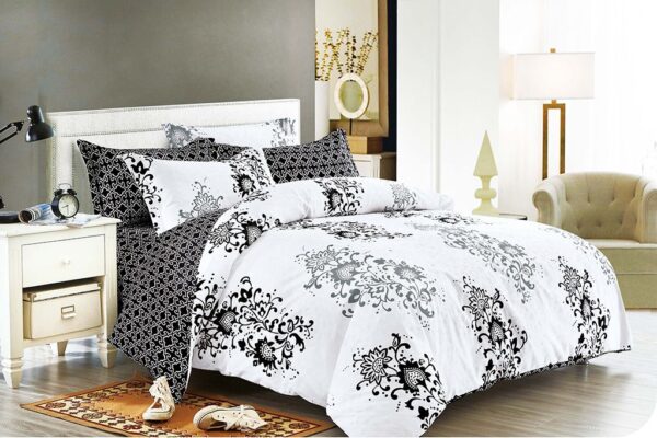 Fanno-Artistic Quilt Cover Set for Bedroom Elegant Design Soft Polyester Easy Care