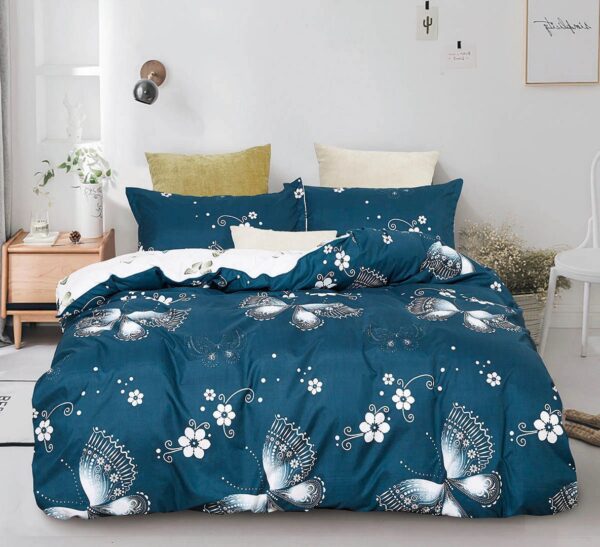 Fanno-Quilt Cover Set Queen Size Elegant Pattern Soft Polyester Easy Care Pillowcases