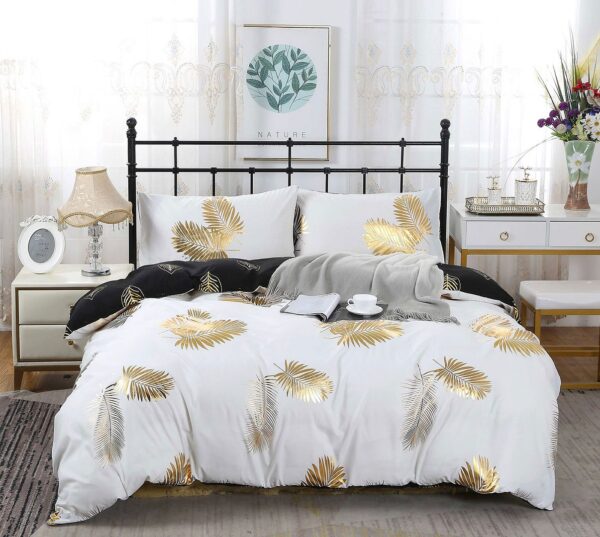 Fanno-Reversible Queen Size Quilt Cover Set Soft Polyester Aesthetic Bedding Set