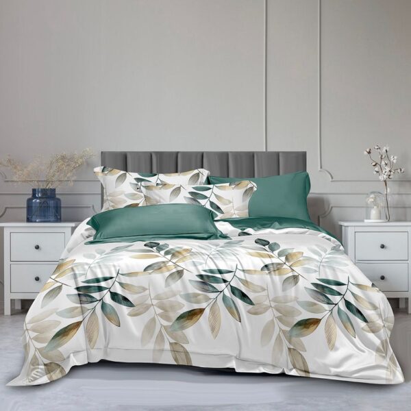 Fanno-Artistic Quilt Cover Set for Bedroom Elegant Design Soft Polyester Easy Care