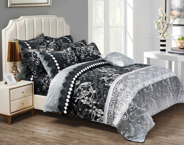 Fanno-Super King Size Quilt Cover Set Elegant Pattern Soft Polyester Easy Care