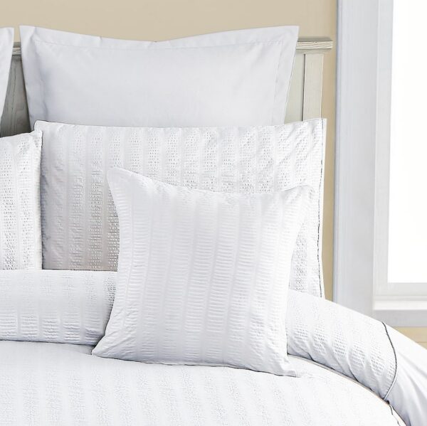 Fanno-Cushion Covers Set 45cm x 45cm Ultra Soft Seersucker 2 Pack White Home Decor