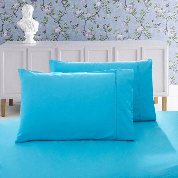 Fanno-Queen Size Pillowcase Set 1000TC Ultra Soft Microfiber 2-Pack Light Blue