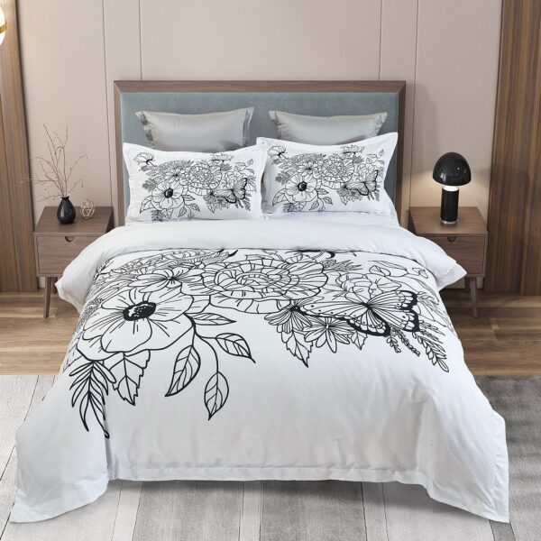 Fanno-Floral Quilt Cover Set for Bedroom Luxury Comfort Elegant Design King Size