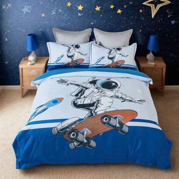 Fanno-Astronaut Kids Quilt Cover Set for Bedroom Adventure King Single Size