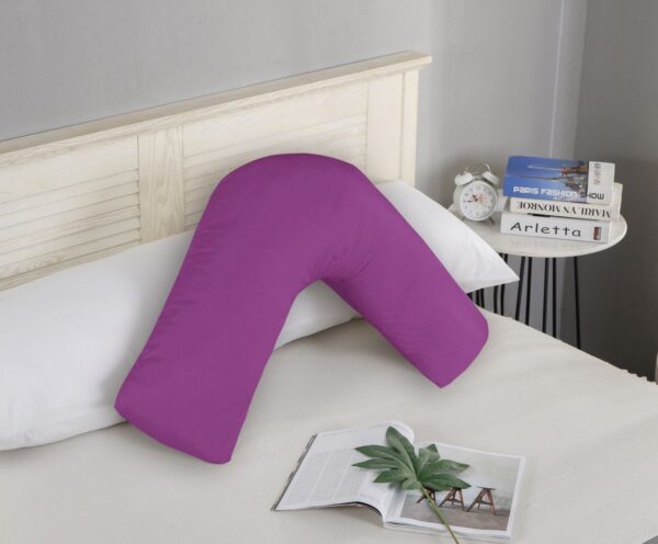 Fanno-V Shape Pillowcase 1000TC Ultra Soft Microfiber Machine Washable Purple 78cm x 36cm