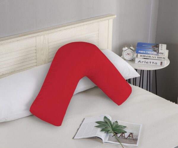 Fanno-V Shape Pillowcase 78cm x 36cm Ultra Soft Microfiber Red Machine Washable