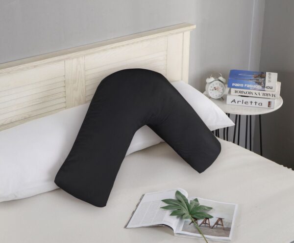 Fanno-V Shape Pillowcase 1000TC Ultra Soft Microfiber Machine Washable Black 78cm x 36cm