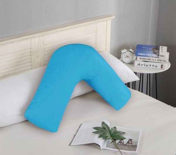 Fanno-V Shape Pillowcase 78cm x 36cm Ultra Soft Microfiber Light Blue Bedding Essential