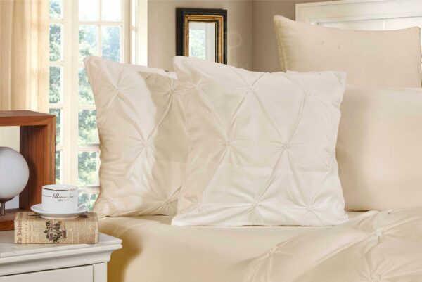 Fanno-Cushion Covers Set of 2 Ultra Soft Microfiber Diamond Pintuck Home Decor