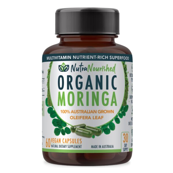 Fanno-Organic Moringa Leaf Capsules 720mg Vegan Supplement for Immune and Digestive Health