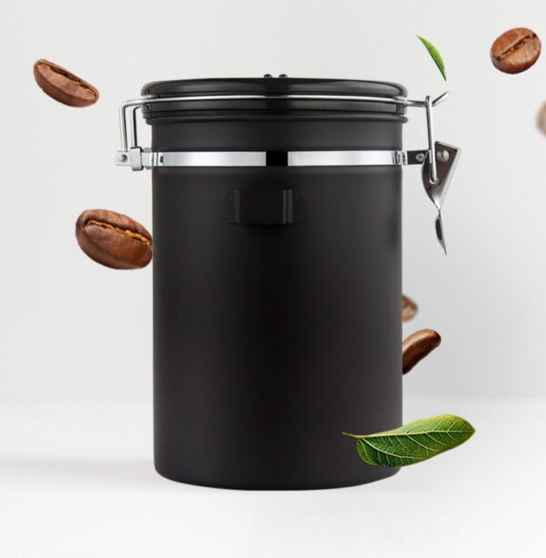 Fanno-Stainless Steel Coffee Storage Canister with Freshness Valve and Spoon 1.2L 1.5L 1.8L