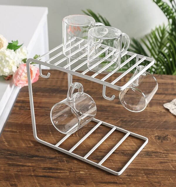 Fanno-Mug Cup Holder Rack Stand for Kitchen Countertop Drying Organizer Black White