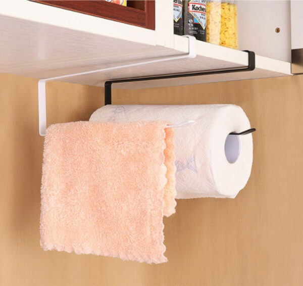 Fanno-Paper Roll Holder Under Cabinet Compatible for Kitchen Towel and Film Storage