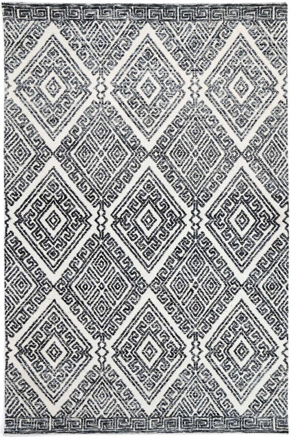 Fanno-Tribal Rug Amritsar Glenfalls Anthracite 160X230 Plush Polyester Durable Cotton