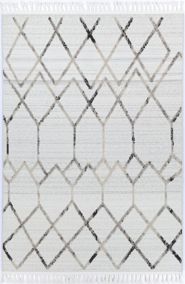 Fanno-Polypropylene Area Rug Geometric Design Neutral Tones 160x230 cm for Home Decor