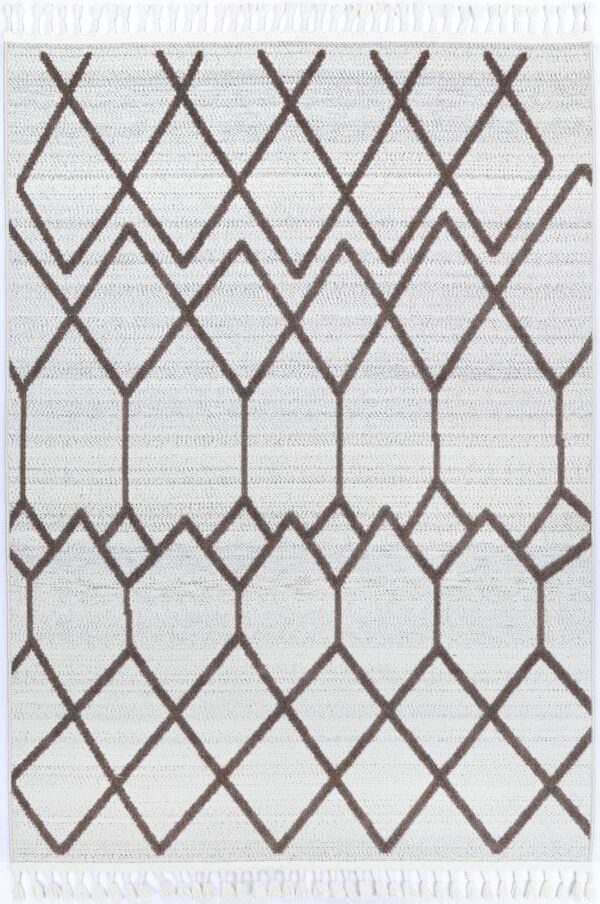 Fanno-Polypropylene Area Rug Geometric Design Neutral Tones 200x290 cm for Home Decor