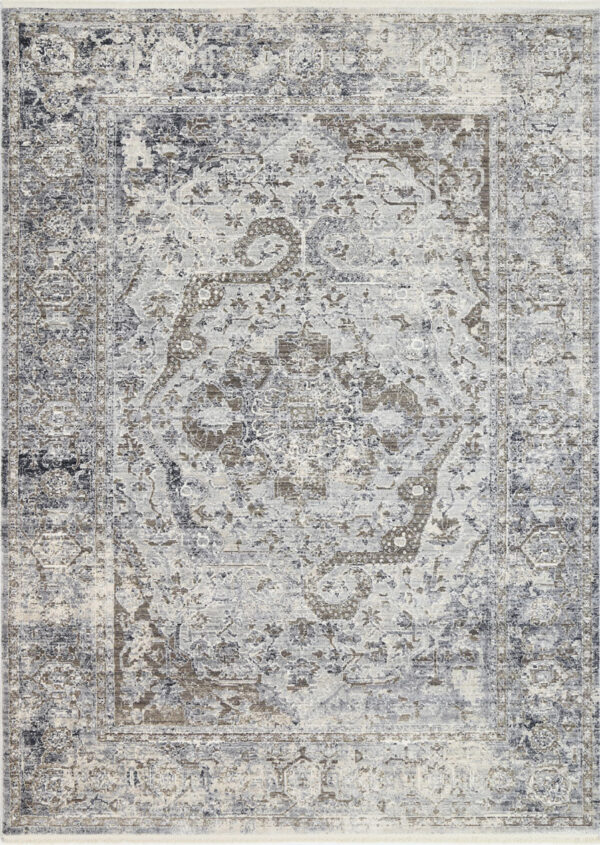 Fanno-Distressed Medallion Area Rug 160x230 Shed-Resistant Durable Polypropylene Jute