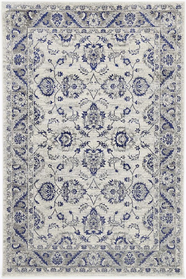 Fanno-Transitional Delicate Blue Ivory Area Rug Modern Vintage Design 160x230 cm