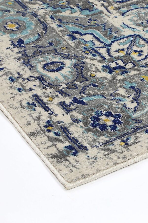 Fanno-Transitional Delicate Area Rug Vintage Design Easy Care Ivory Blue 300x400