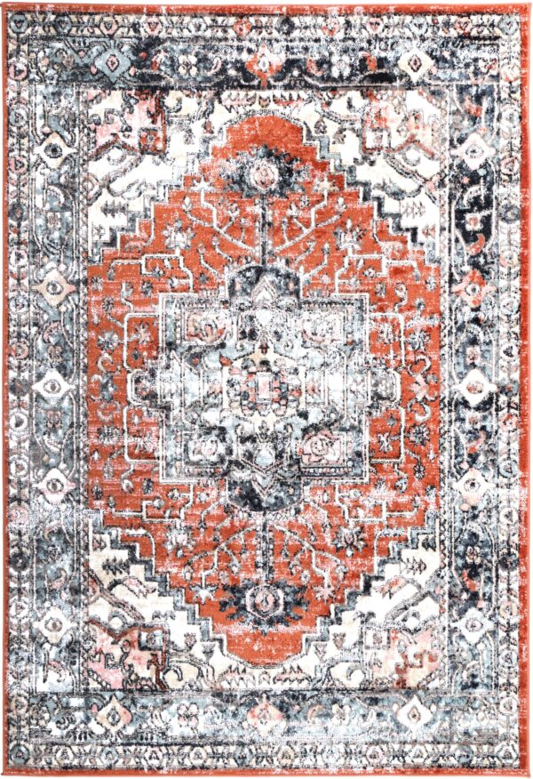 Fanno-Transitional Area Rug Mayan Design Anti-Static Shed-Free Fabric 160x230 cm